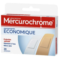 Pansements économiques 20 pces Mercurochrome (10)