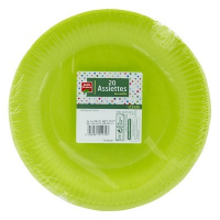 Assiettes en carton 23 cm. vertes 20 pces BF (28)