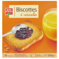 Biscottes 6 céréales 36 tranches 300 g. BF (18)