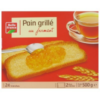 Pain grillé froment 24 tranches 500 g. BF (8)