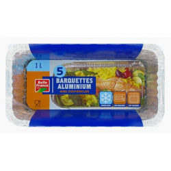 Barquette aluminium a/couvercle 1 lt. (12)