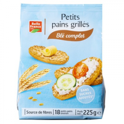 Petits pains grillés blé complet 225 g. BF (16)