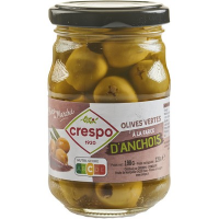 Olives vertes aux anchois bocal 198 g. Crespo (12)