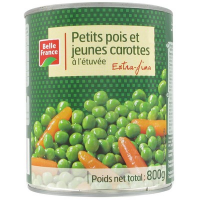 Pois carottes extra-fins 800 g. (12)