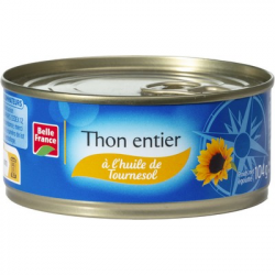 Thon entier a huile de tournesol 160g Bf (12)