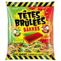 Tête brulée Barre de rire fraise/pomme 200 g. (16)