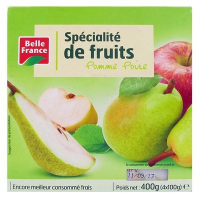 Spécialités de fruits pomme-poire 4 x 100 g. BF (6) Epuis.