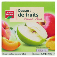 Dessert fruits pomme-pêche 4 x 100 g. BF (6) Epuisé