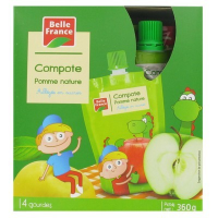 Gourde pomme allégée en sucre 4 x 90 g. BF (8)