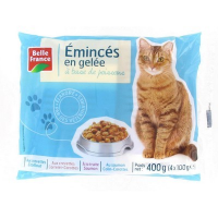 Emincés en gelée poissons pour chat sachet 4 x 100 g. BF (12)