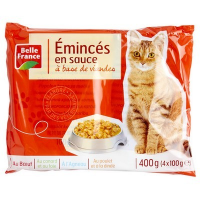 Emincé en sauce viandes pour chat sachet 4 x 100 g. BF (12)
