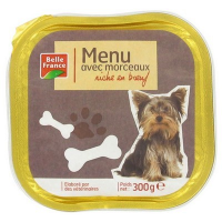 Menu pour chien au boeuf barquette 300 g. BF (9)